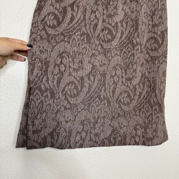 Valentino Skirt S 10 Jacquard Lace Print Brown Pencil Vintage Dark Romantic Goth - Picture 13 of 13